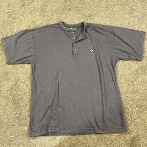 VTG Big Dogs Henley Shirt M Gray‎ Short Sleeve Logo Embroidered Casual Tee